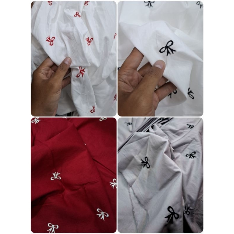 vii Kain Meteran Katun Bordir Pita Import Garment