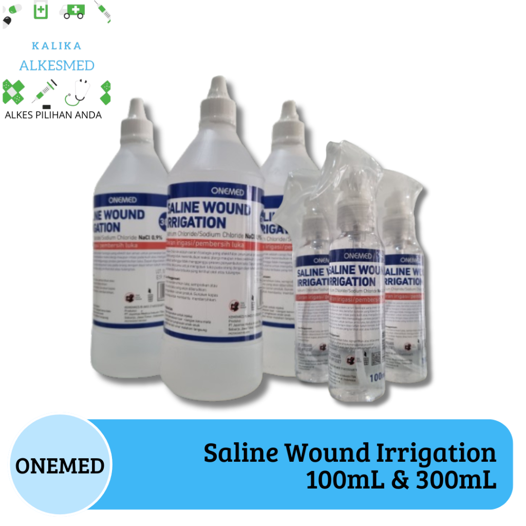 Saline Wound Irrigation (Cairan Basuh Luka) NaCl 0.9% Spray/Semprot ONEMED 100 mL dan 300 mL