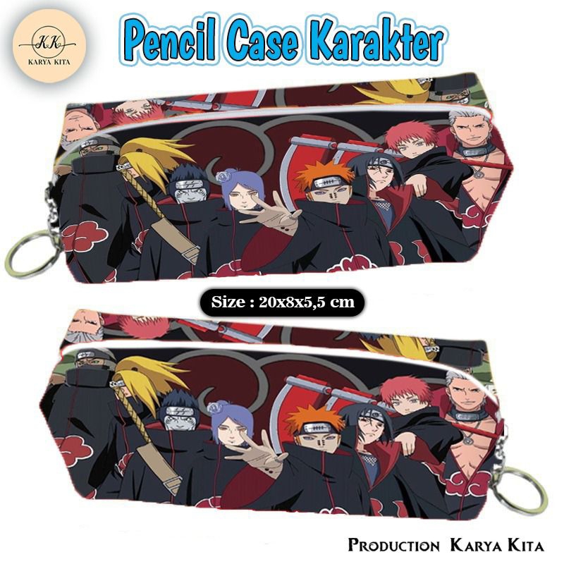 {TERLARIS TEMPAT PENSIL} KOTAK PENSIL GAMBAR ANIME AKATSUKI TAK01