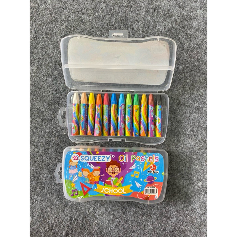 

krayon/oil pastels isi 12 warna merek squeezy