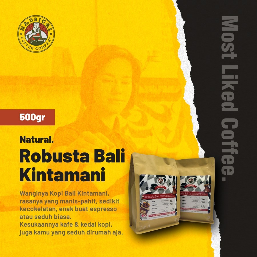 

Kopi Robusta Bali Kintamani Natural Medium-Dark Roast 500GR 0.5KG