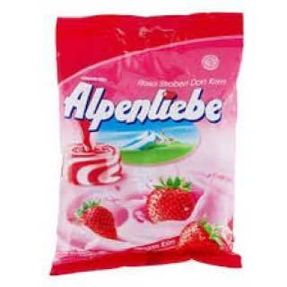 

permen alpenliebe rasa stroberi enak dan manis