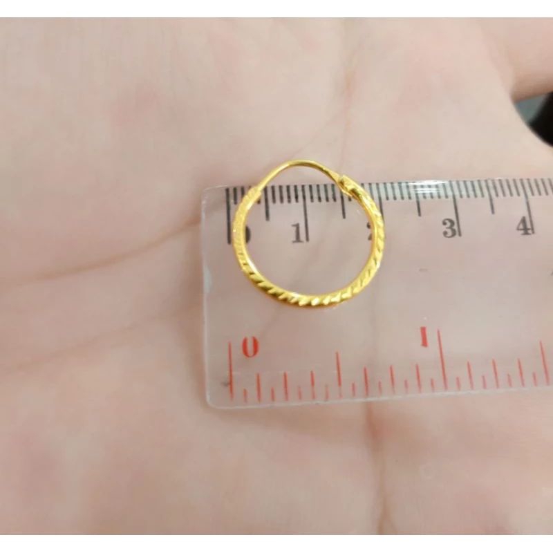 ANTING BULAT ANAK PERAK 925 LAPIS EMAS