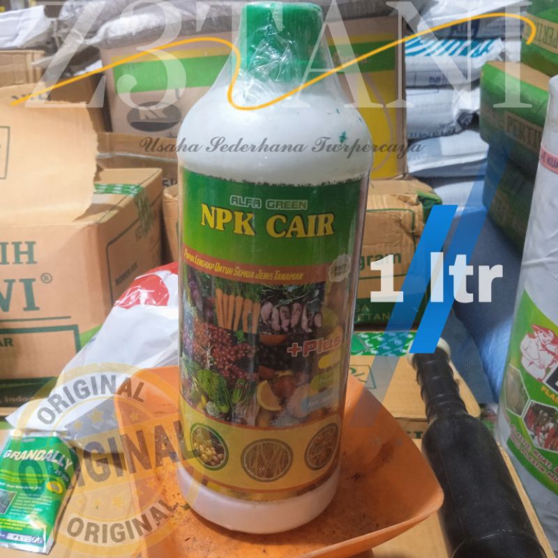 Alfa Green NPK CAIR +Plus Ga3, Perekat, Anti Jamur Pupuk Lengkap Semua Tanaman