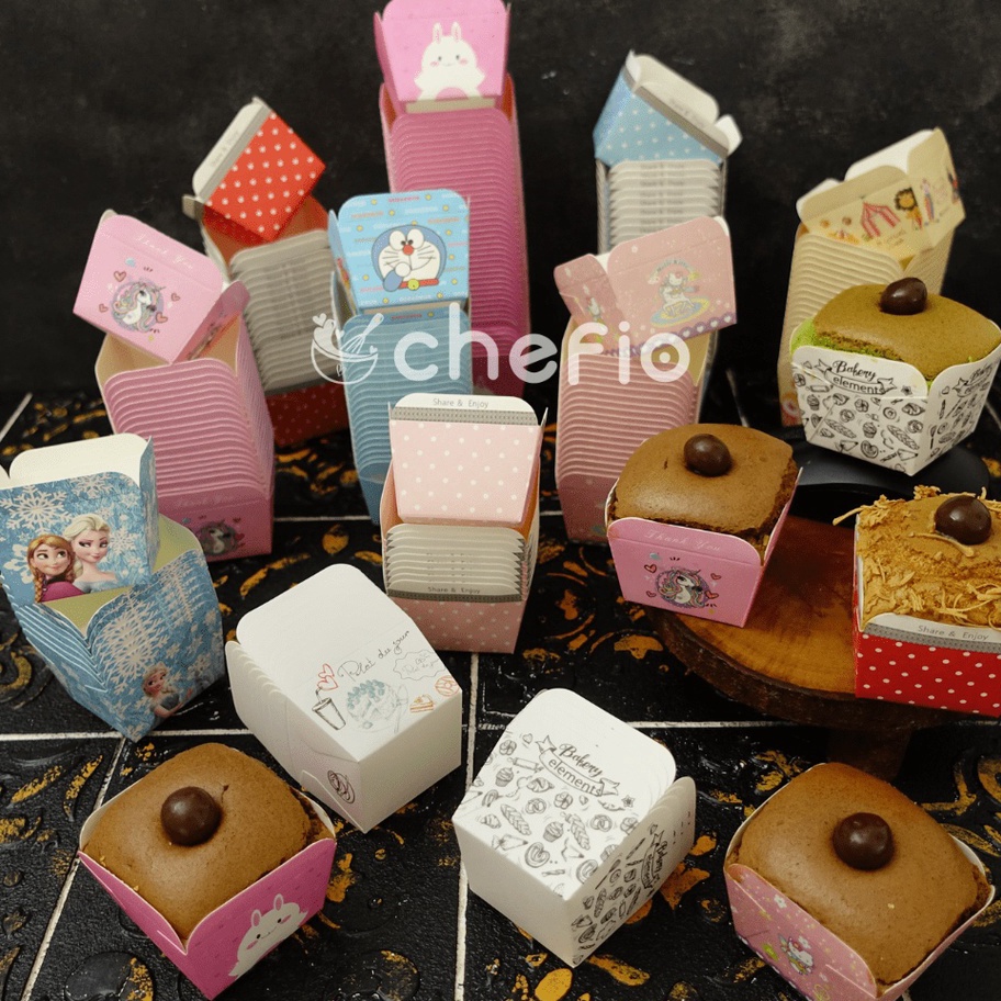 CUCI GUDANG Paper Cupcake Case Kotak Kue Muffin Hokkaido Lava Cake Roti Bluder