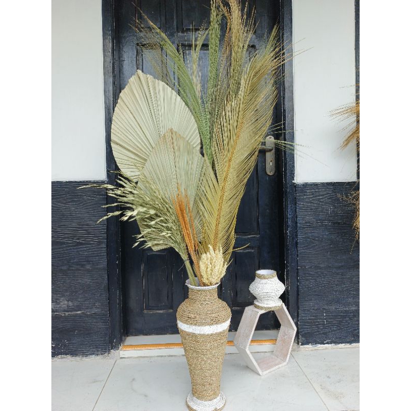 bunga dekorasi ruangan / bunga hias sudut ruangan /+vas bunga 50cm