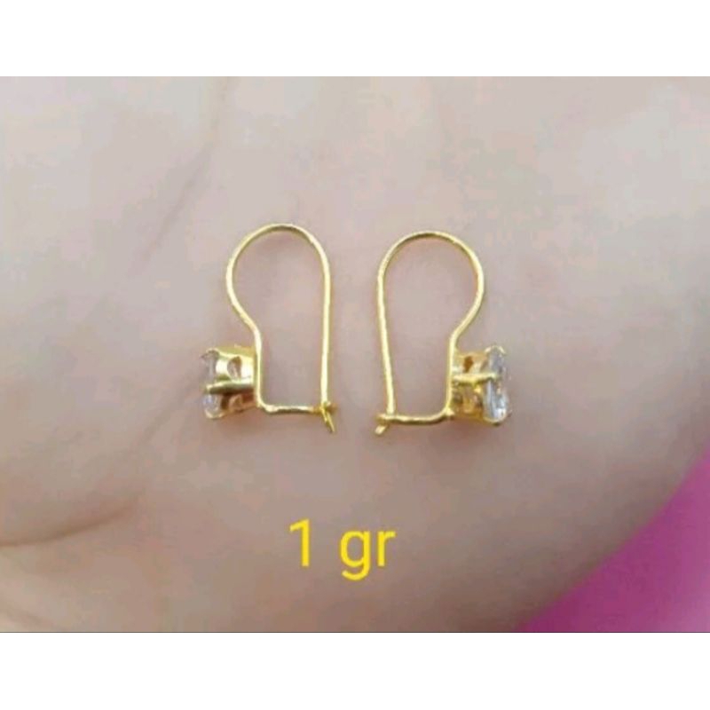 ANTING DESI PERAK ASLI 925 LAPIS EMAS