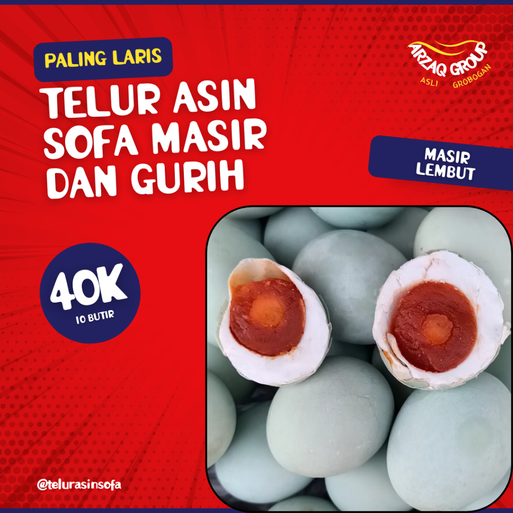 

Promo Telur Asin Sofa Masir / Telur bebek asin masir