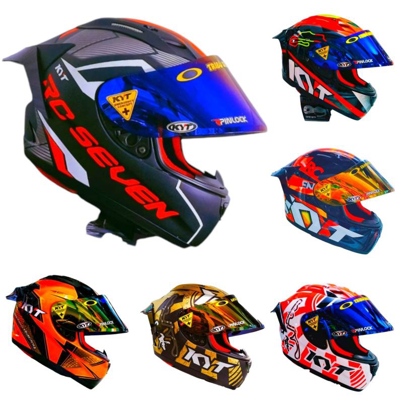 Helm KYT rc7 rc seven #19 blue paket ganteng