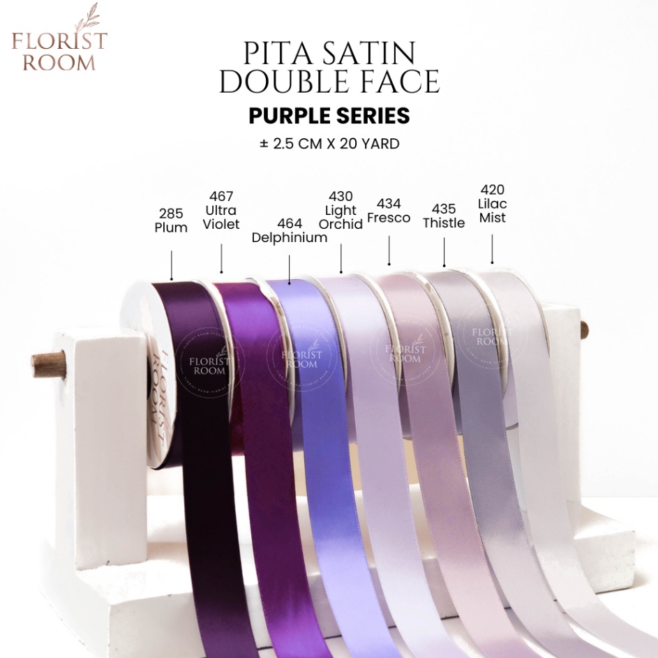 

SALE Pita Satin Double Face 25cm x 2yard Purple Series