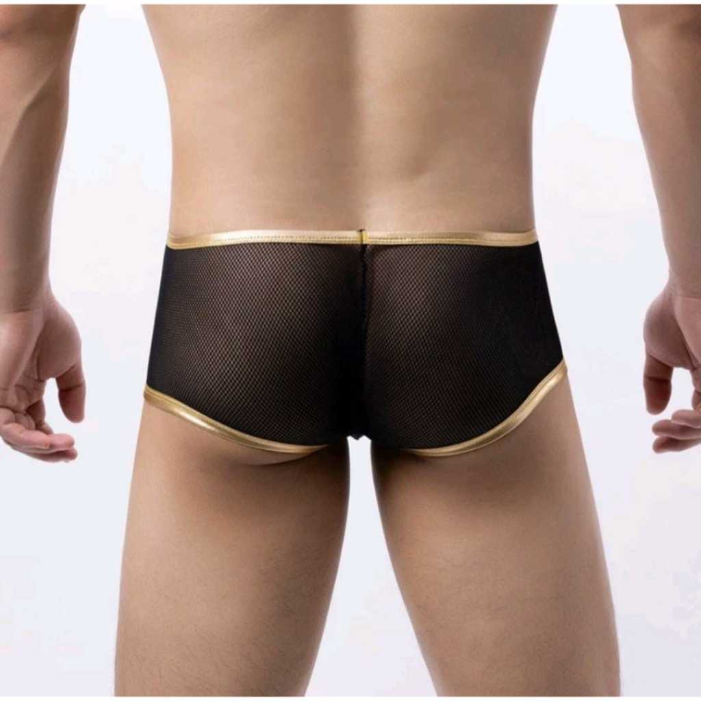 CELANA DALAM BOXER TRANSPARAN PRIA  LISTGOLD