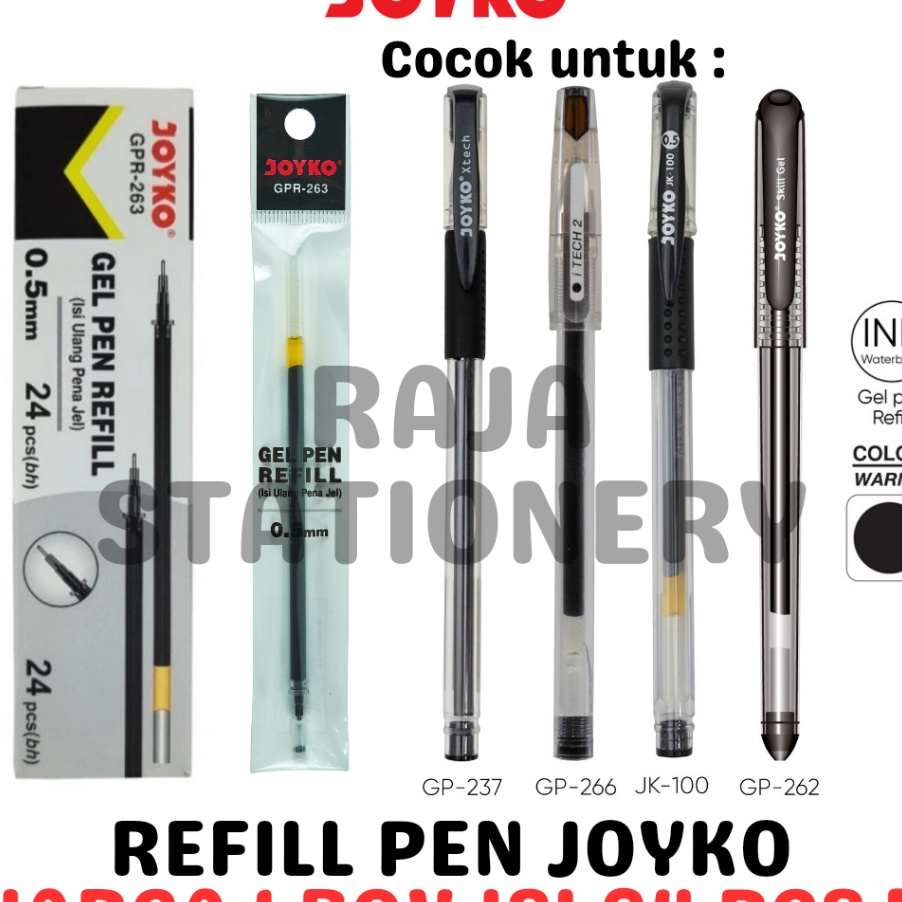 

IMPOR TERBARU GEL PEN REFILL 5 BLACK BLUE ISI ULANG PEN JK1 GP262 HITAM BIRU GPR263 BOX 24PCS