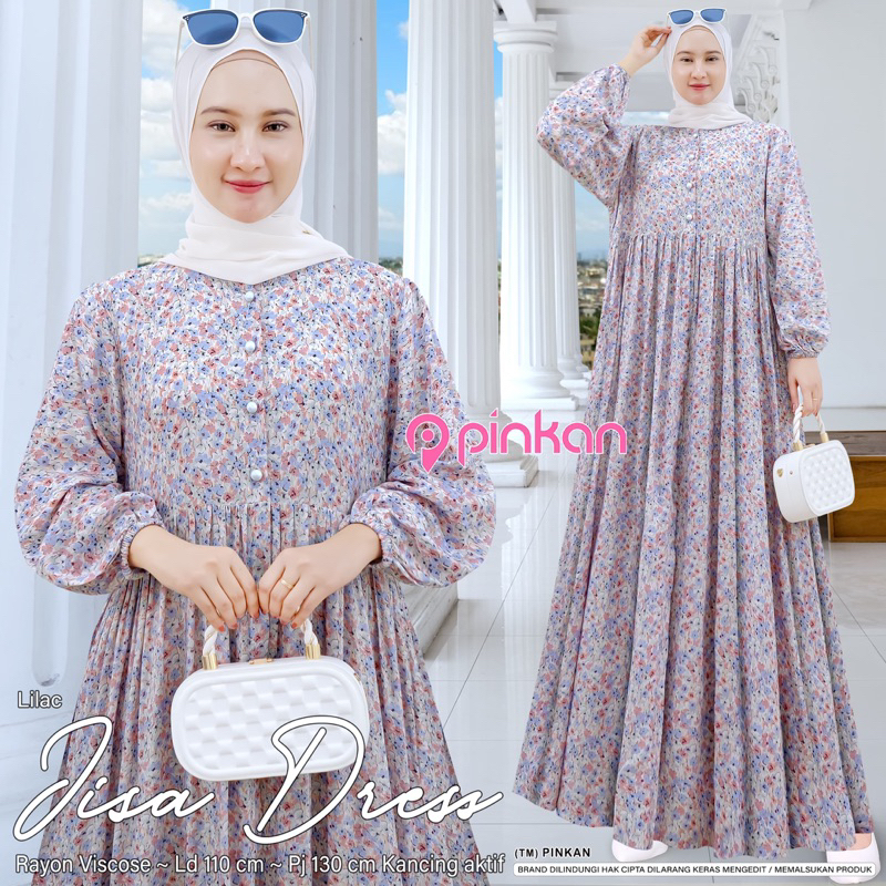 [PINKAN] JISA HANA #5 ANGGUN MIDI DRESS RAYON SAVANA GAMIS RAYON MURAH MEWAH ZIPPER BUSUI FRIENDLY K