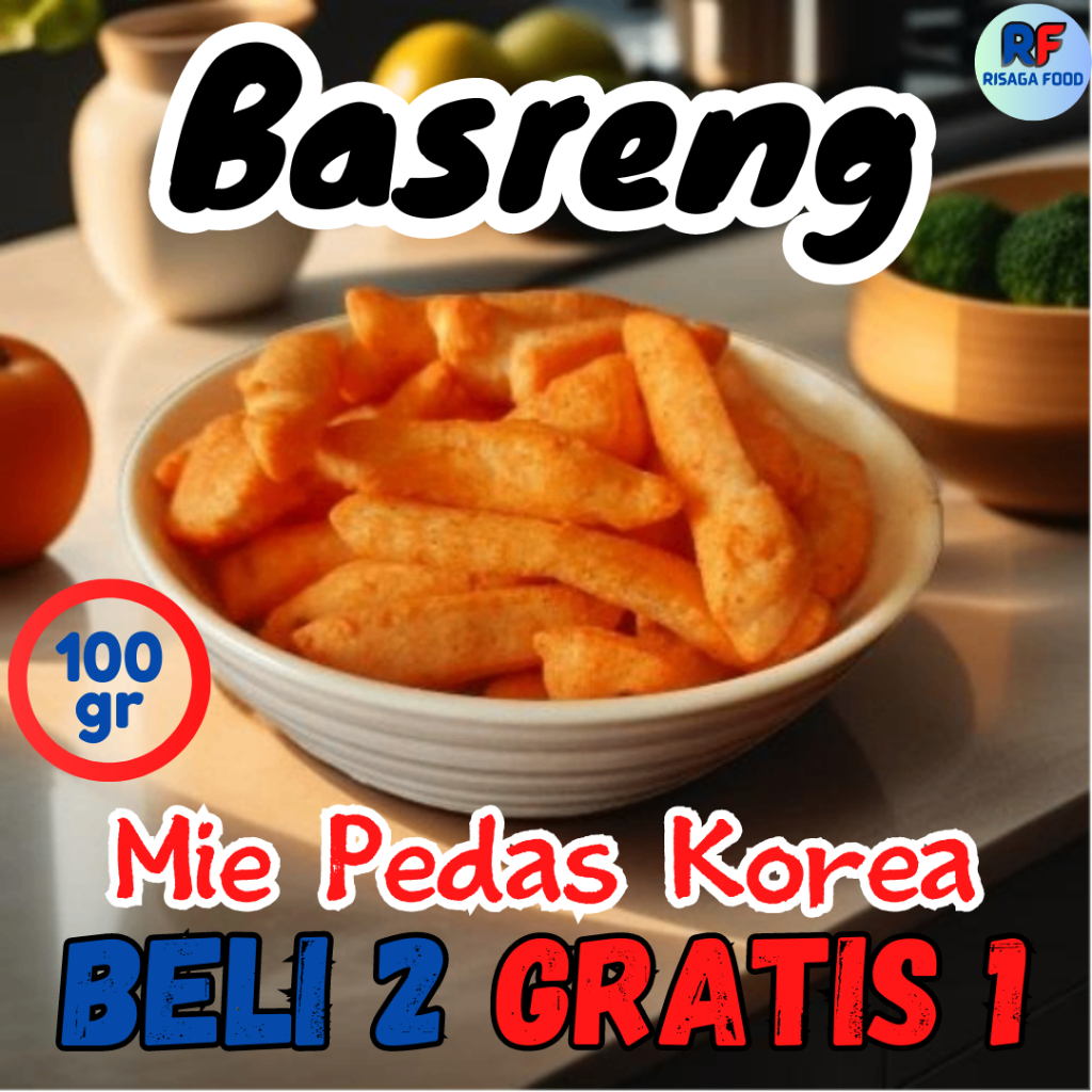 

Risaga Food - Basreng Mie Pedas Korea 100 gram Promo Beli 2 Gratis 1