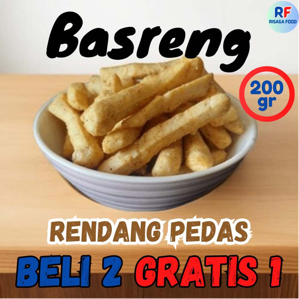 

Risaga Food - Basreng Rendang Pedas 200 gram Promo Beli 2 Gratis 1