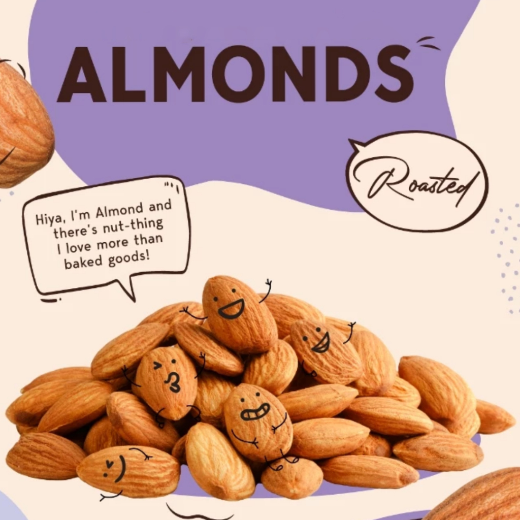 

Roasted Almond 1kg - Kacang Almond Panggang 1.000 gram - Almond 1kg