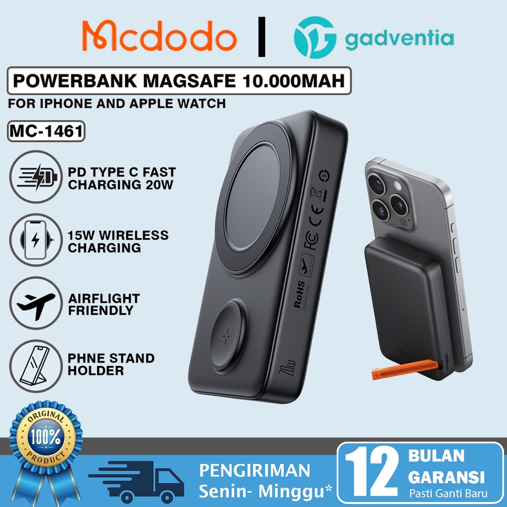 MCDODO MC-069 MC-1461 Power Bank Magnetic Magsafe Wireless For iPhone 12 13 14 15 Pro Max + Apple Wa