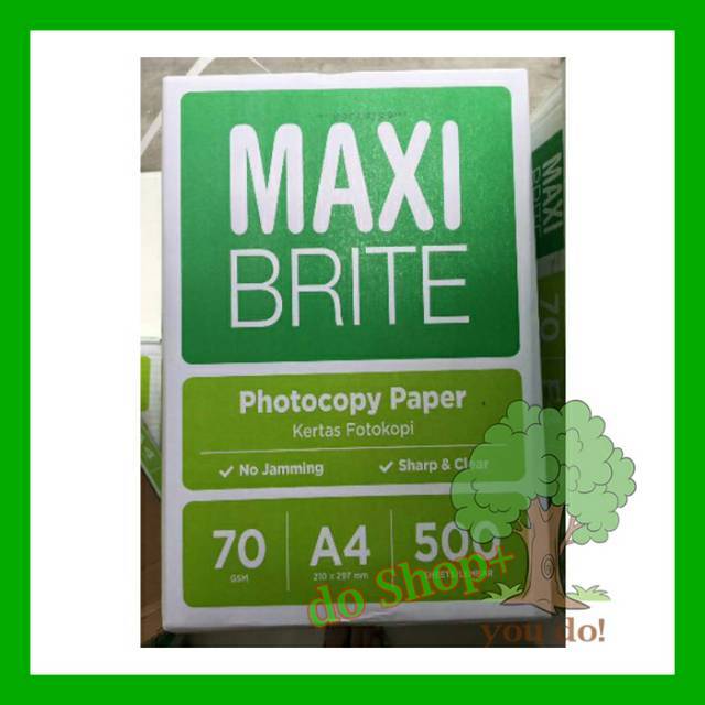 

KERTAS HVS A4 70 GR GSM MAXI BRITE/ KERTAS PRINT/ KERTAS FOTOKOPI