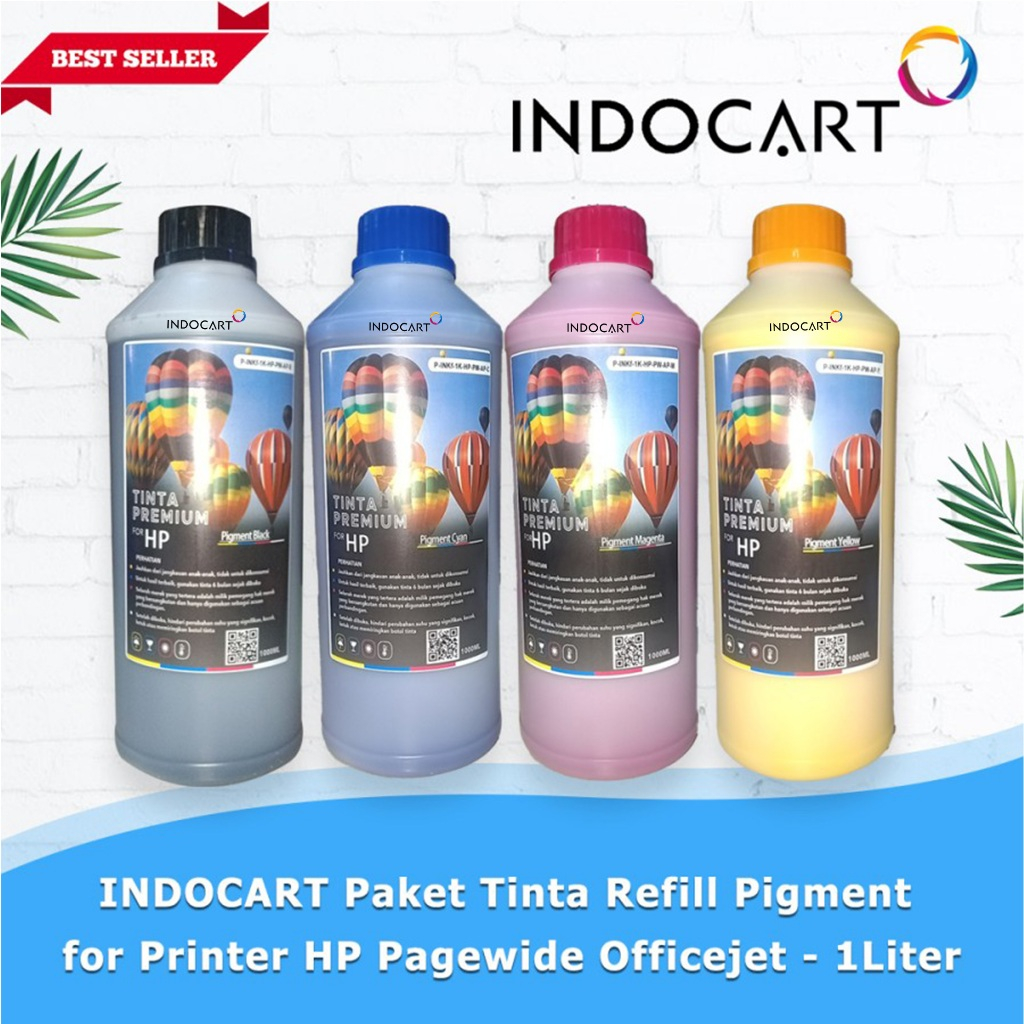INDOCART Paket Tinta Refill Pigment utk Printer HP Pagewide Officejet
