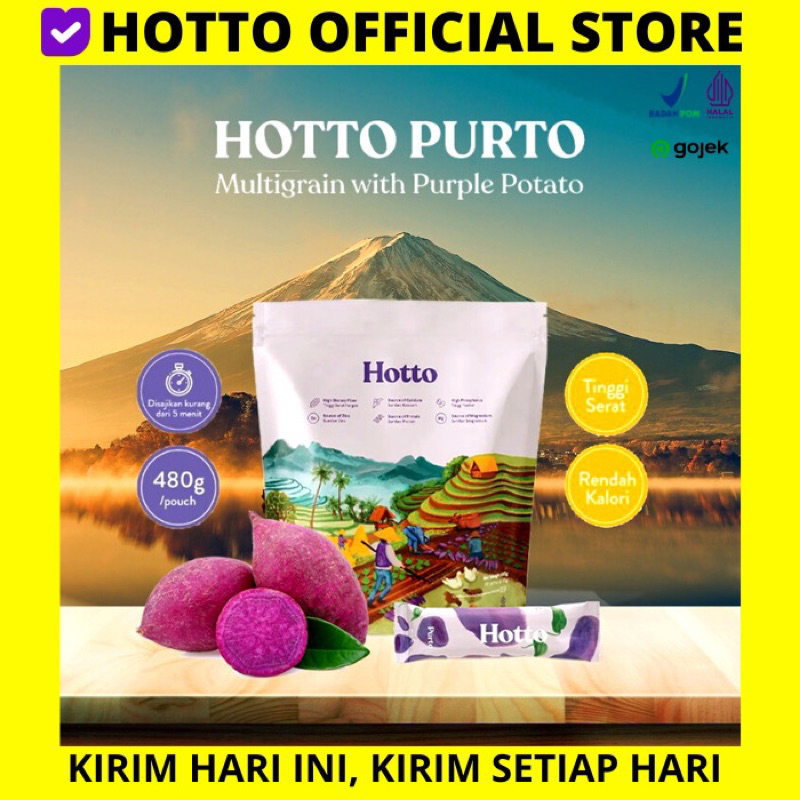 

HOTTO purto multigrain eceran/sachets - oat cereal dengan Ubi Ungu Sarapan sehat Original 100%