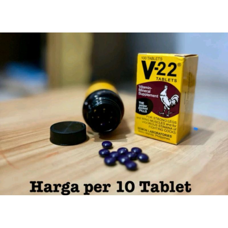 V-22 Super Vitamins Minerals Ayam Piso Ayam Bangkok 25 Tblts Repack