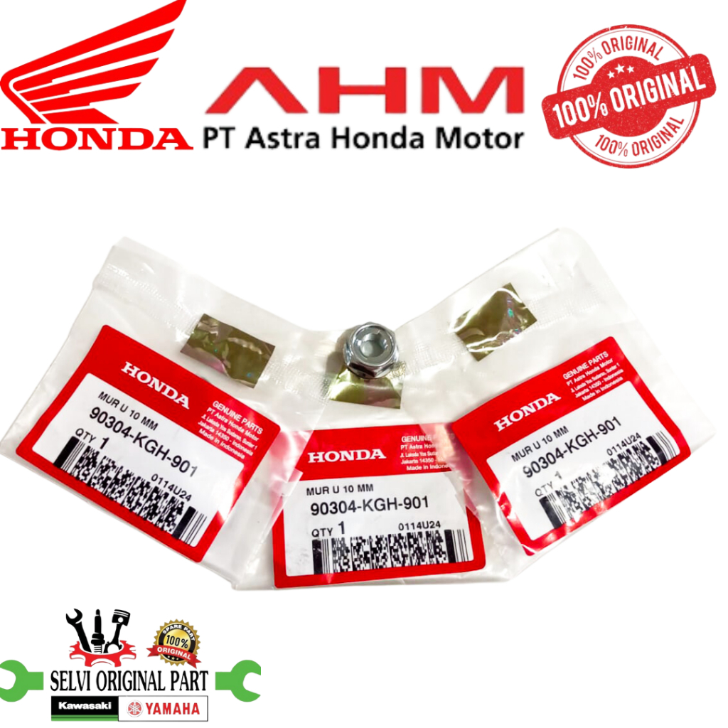 MUR NUT LOCK 10MM ORI AHM MOTOR HONDA  90304KGH901 HONDA ORIGINAL