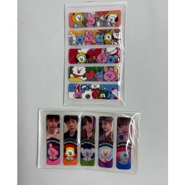 

STICKY NOTE PEMBATAS BUKU PLASTIK KARAKTER BT21 BTS MURAH (100 SHEET)