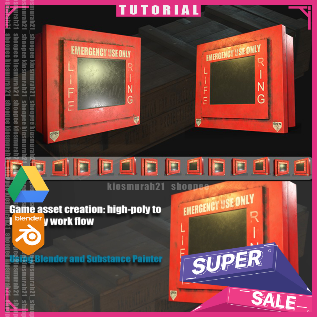 Game asset creation highpoly to lowpoly workflow Blender 3D Tutorial