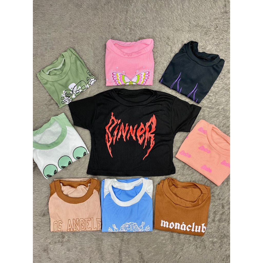 KIELO - BAJU WANITA SYAFILAH / PAKET SUPER HEMAT RANDOM ISI 6 POTONG KAOS CROP TOP ANAK REMAJA DEWAS