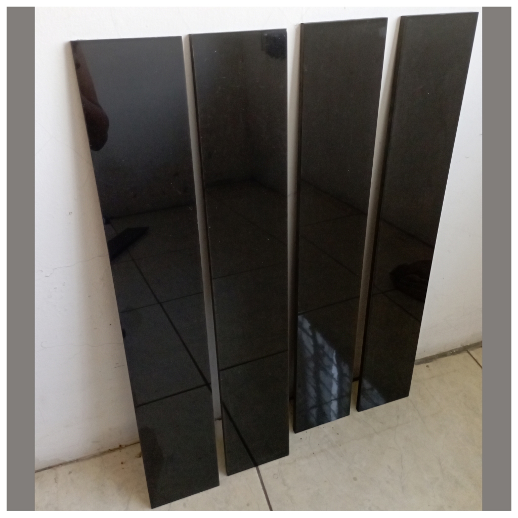 Lis Plin Granit 10x60 Hitam Glossy List Lantai Dinding bawah Original Granite Tile