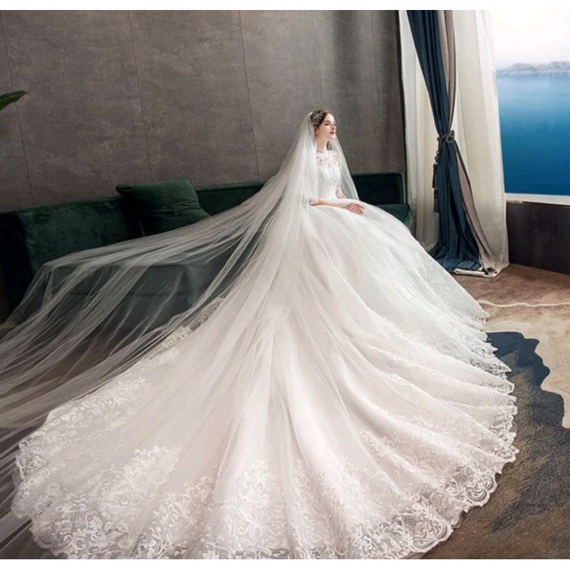 wedding gown/gaun putih/gaun pengantin/gaun pengantin muslimah