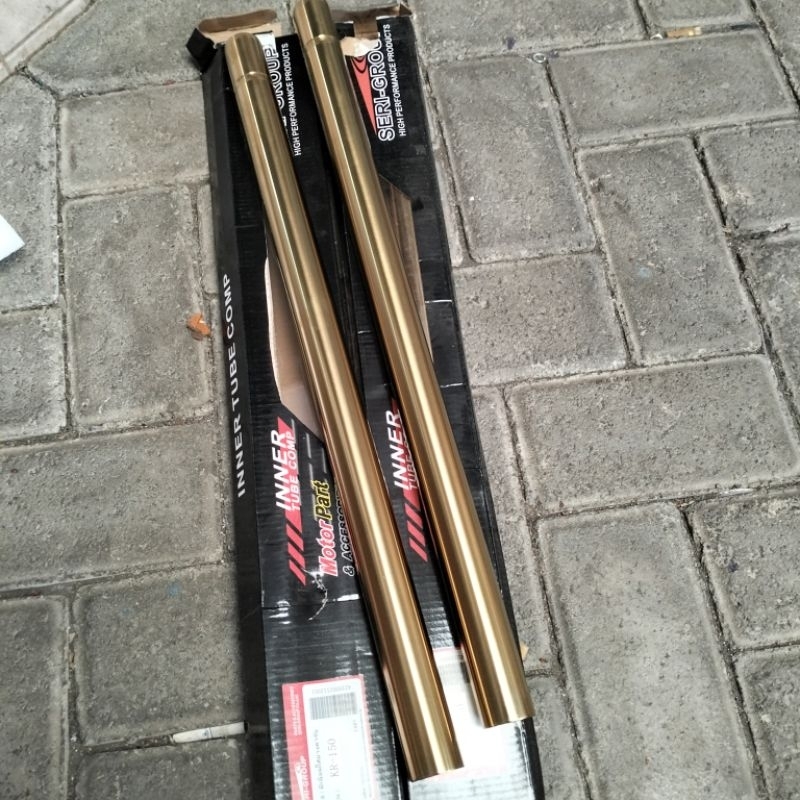 Sepasang atas shock depan ninja R ninja RR 33mm AS shock depan inner original Thailand AS gold