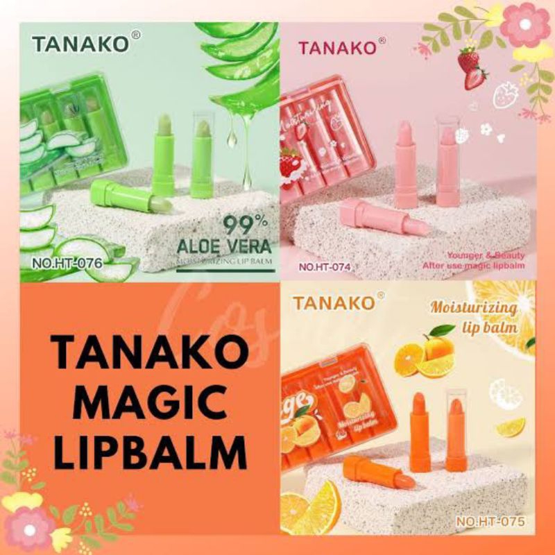 DAIXUERE/TANAKO LIP STICK/LIP BALM/ ALOE VERA/ STRAWBERRY/ SEMANGKA/ mila colour peach collagen/ man