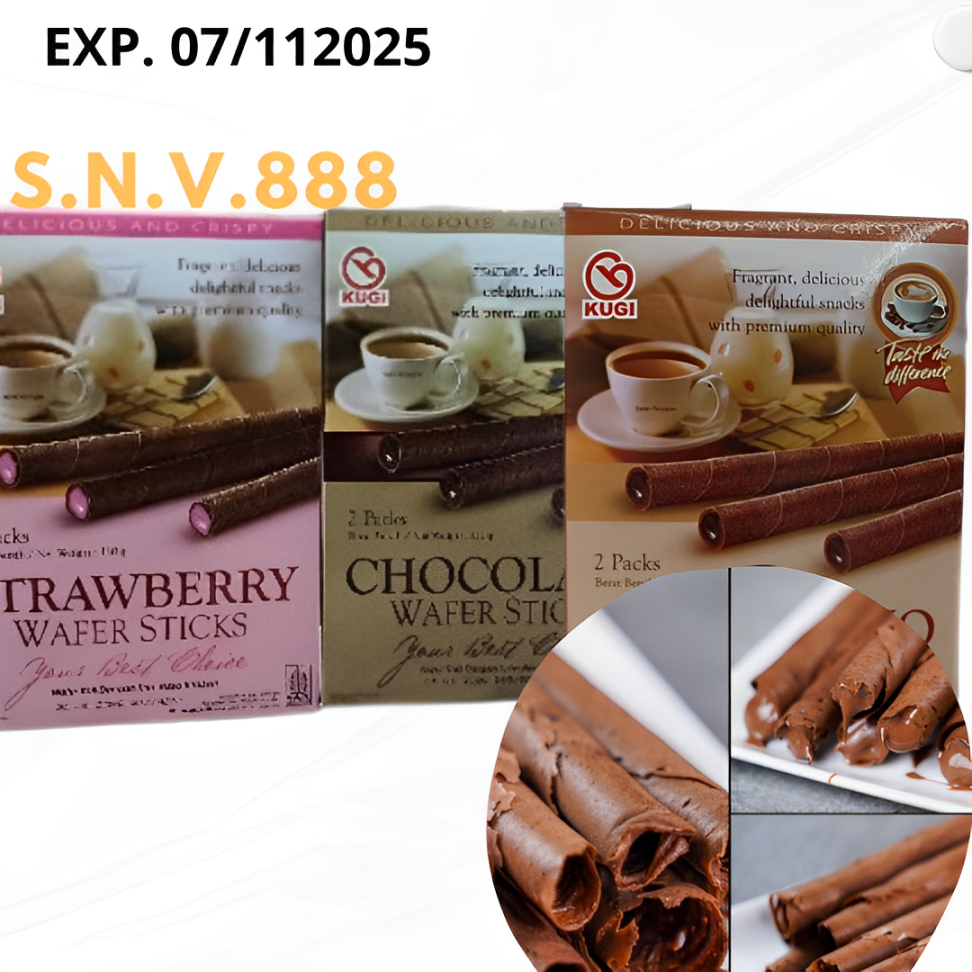

WAFER ROLL KUGI - WAFER STICK KUGI 120gr Lapisan Cokelat/ Strawberry/CappucinoLembut