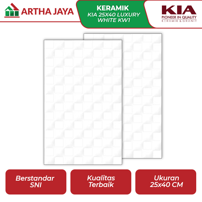 KIA HD 25X40 LUXURY WHITE KW1 / Keramik Dinding