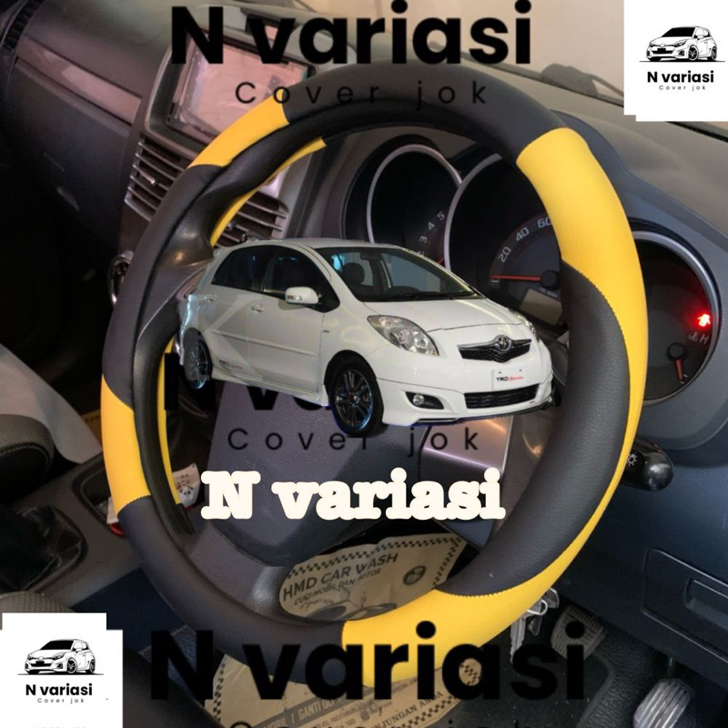 Sarung stir Bungkus Stir Toyota Yaris Bakpao sabit hitam