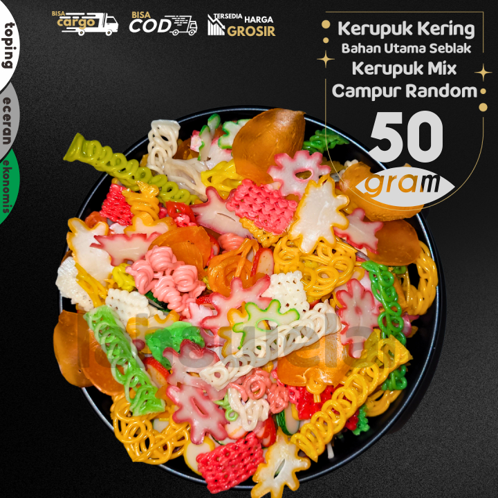 

Kerupuk Kering 50g MIX CAMPUR RANDOM by Lahawelah