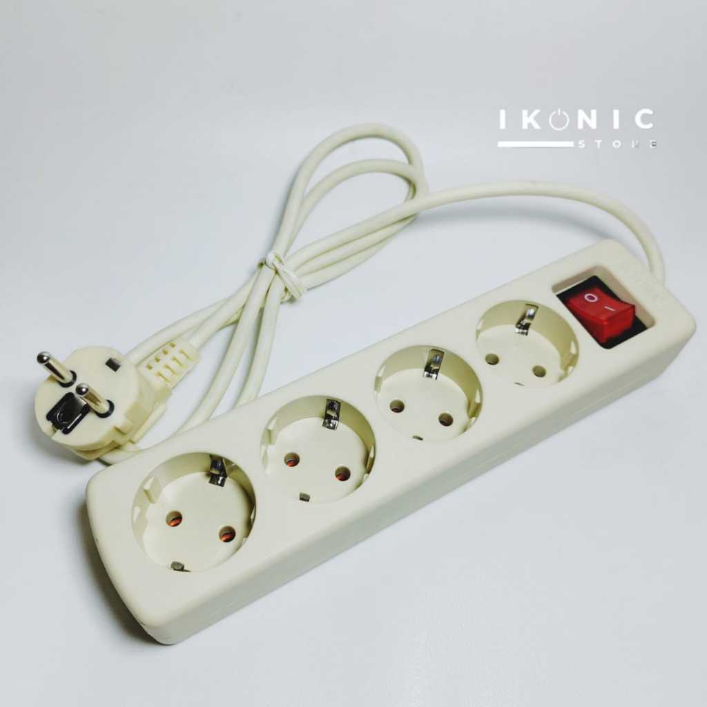 IKONIC Stop Kontak Kabel 3 Meter 4 Lubang Berkualitas Bagus