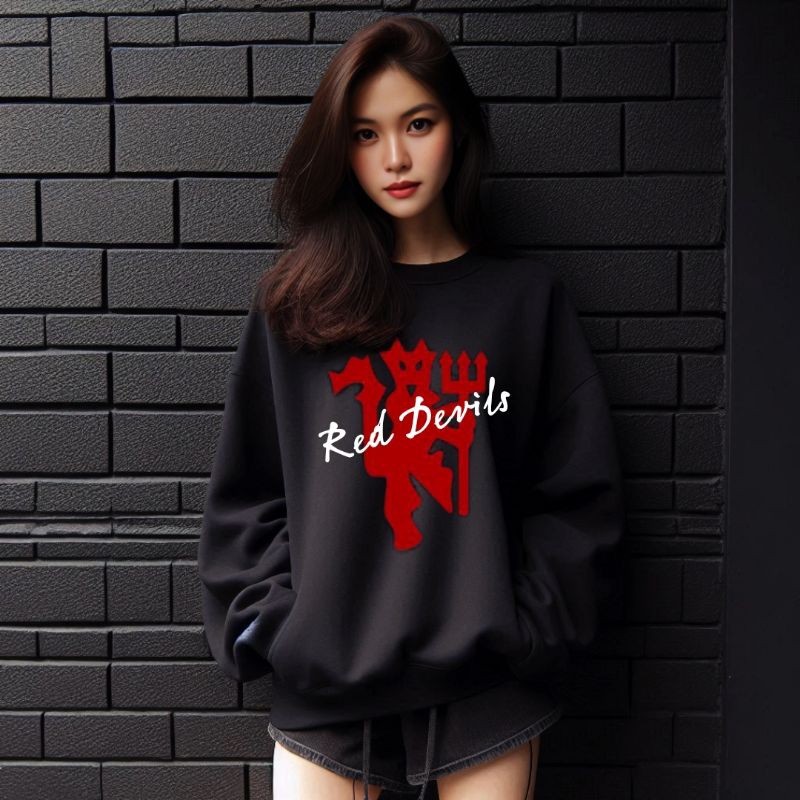 Sweater Manchester united Crewneck Manchester united Terbaru Pria Wanita Fleece cotton Tebal