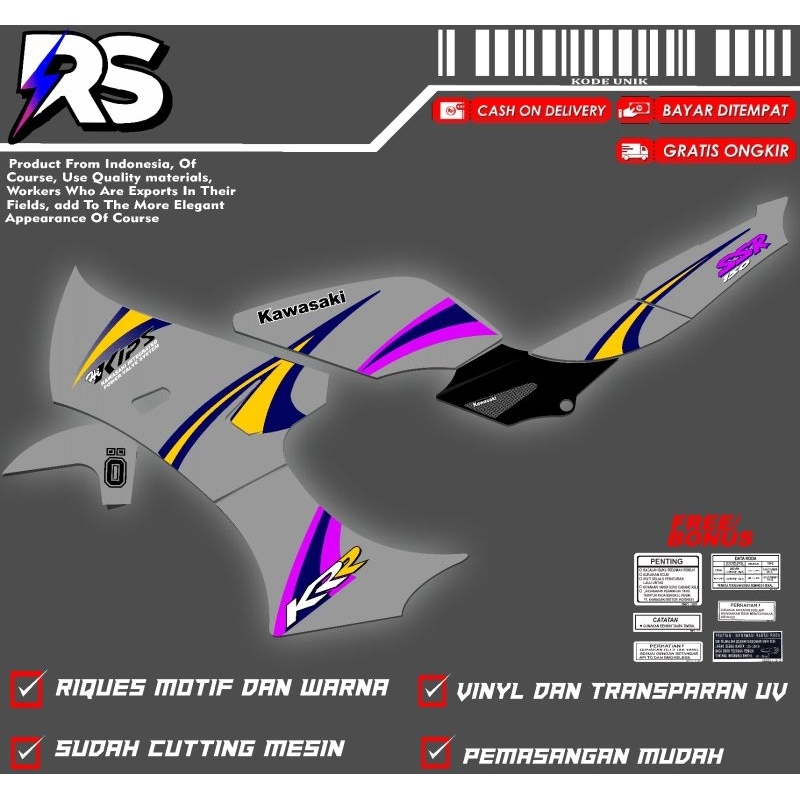 sticker striping ninja krr ssr custom 02 transparan uv(bisa riquest)