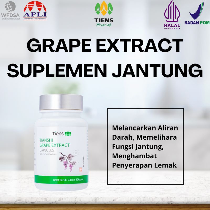 GRAPE EXTRACT CAPSULE TIENS SUPLEMEN JANTUNG PEMBULUH DARAH VERTIGO