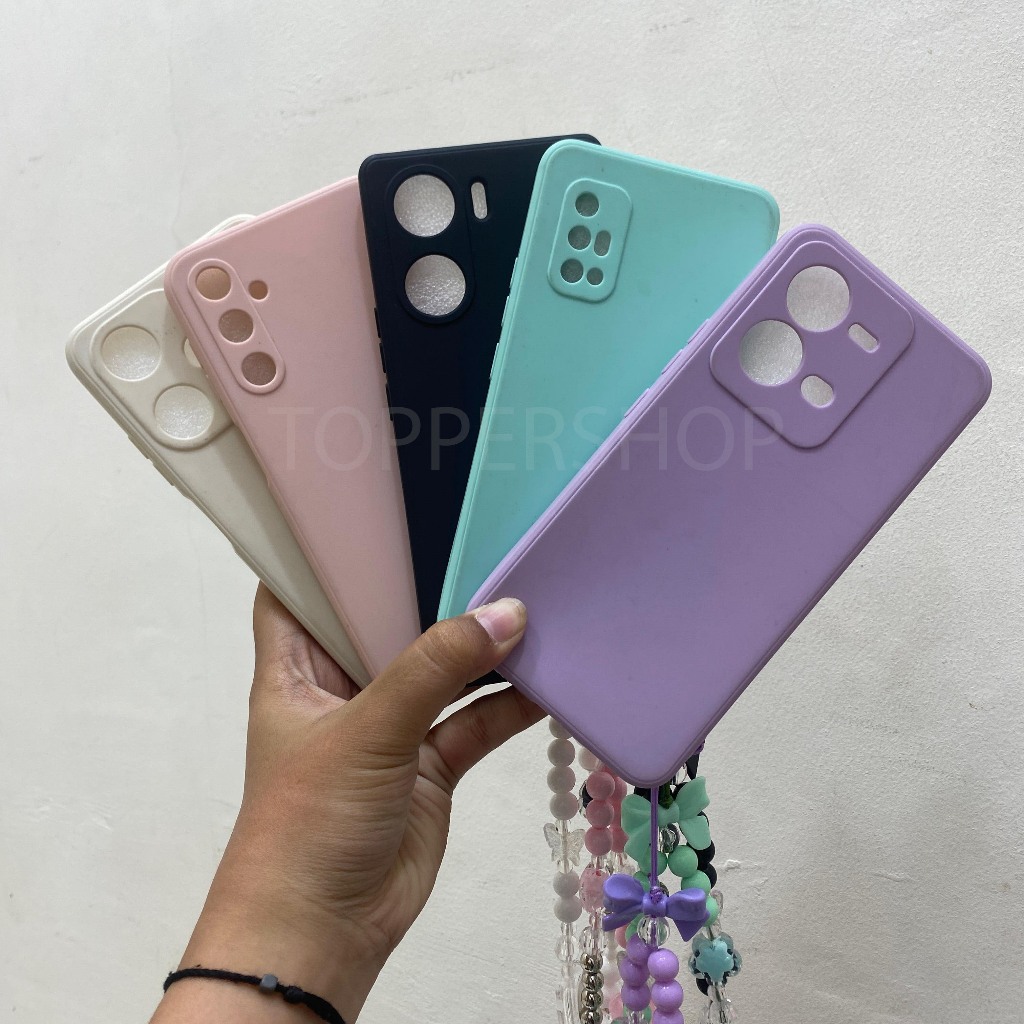 Softcase Macaron + Gantungan HP Type Redmi 4A 5A 6A 8A 9A 9C 9T X3 X5 NOTE 7 NOTE 8 NOTE 9 NOTE 10 N