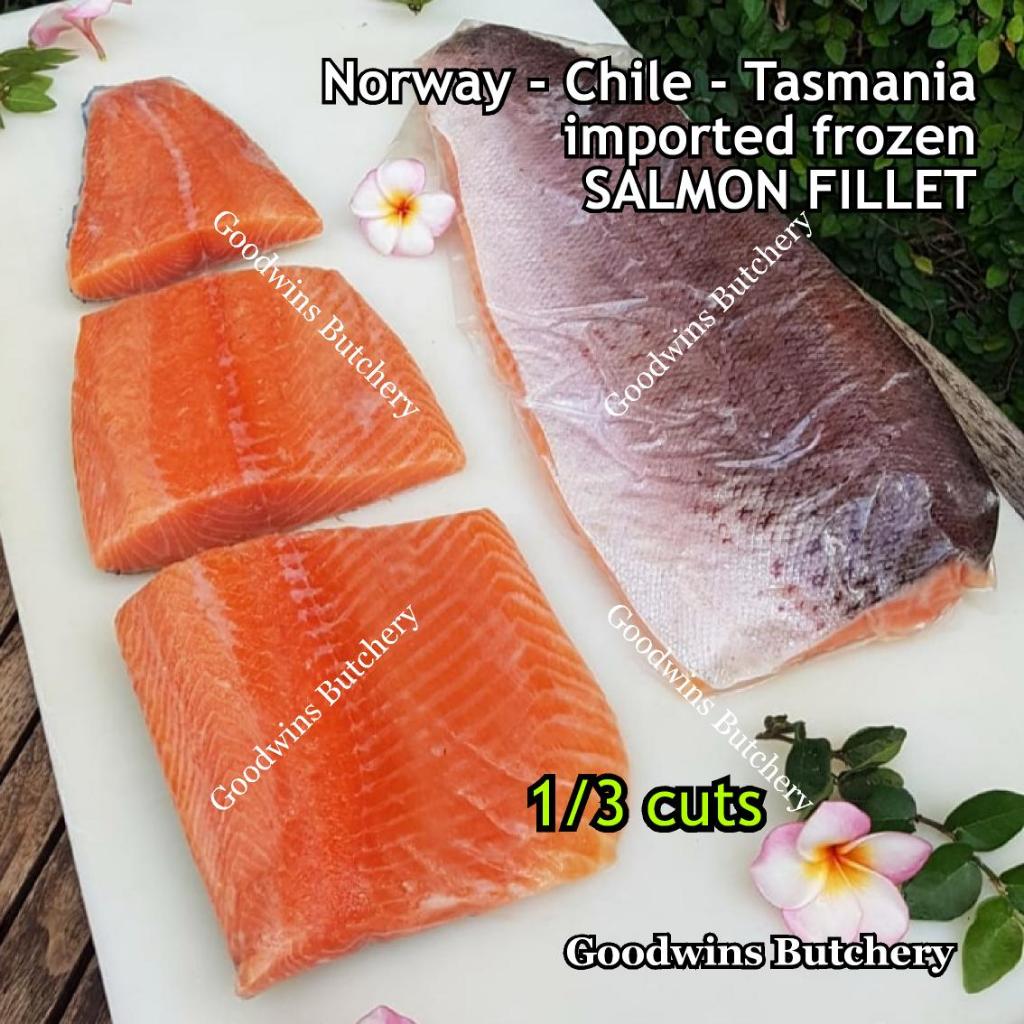 

SALMON FILLET BONELESS Norway Tasmania Chile FROZEN PORTIONED 1/3 CUTS