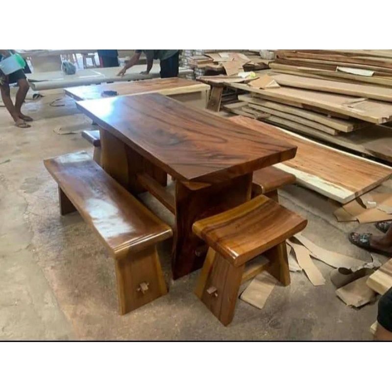 MEJA MAKAN KAYU TREMBESI/MEJA TREMBESI/KAYU MEH/MEJA KAFE TREMBESI