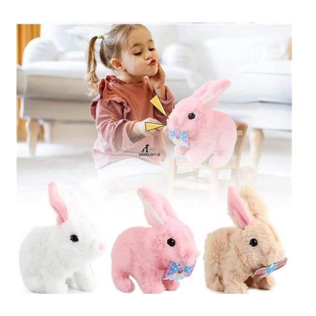 Baru  Mainan Anak Boneka kelinci Lucu Berjalan / Mainan Edukasi Kelinci Berjalan