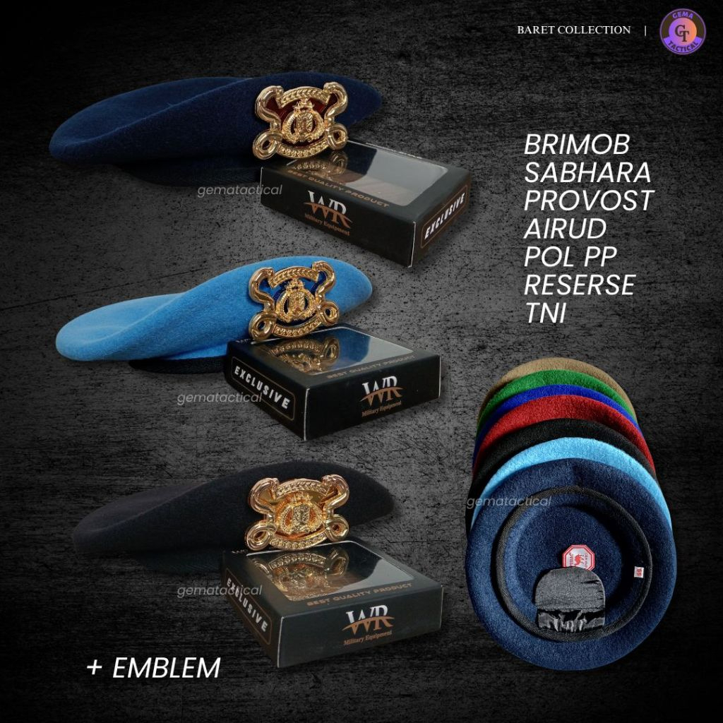 Baret Camel Brimob Sabhara Provos Pol PP Airud Reserse TNI / Baret Biru Korps Brimob / Korps Sabhara