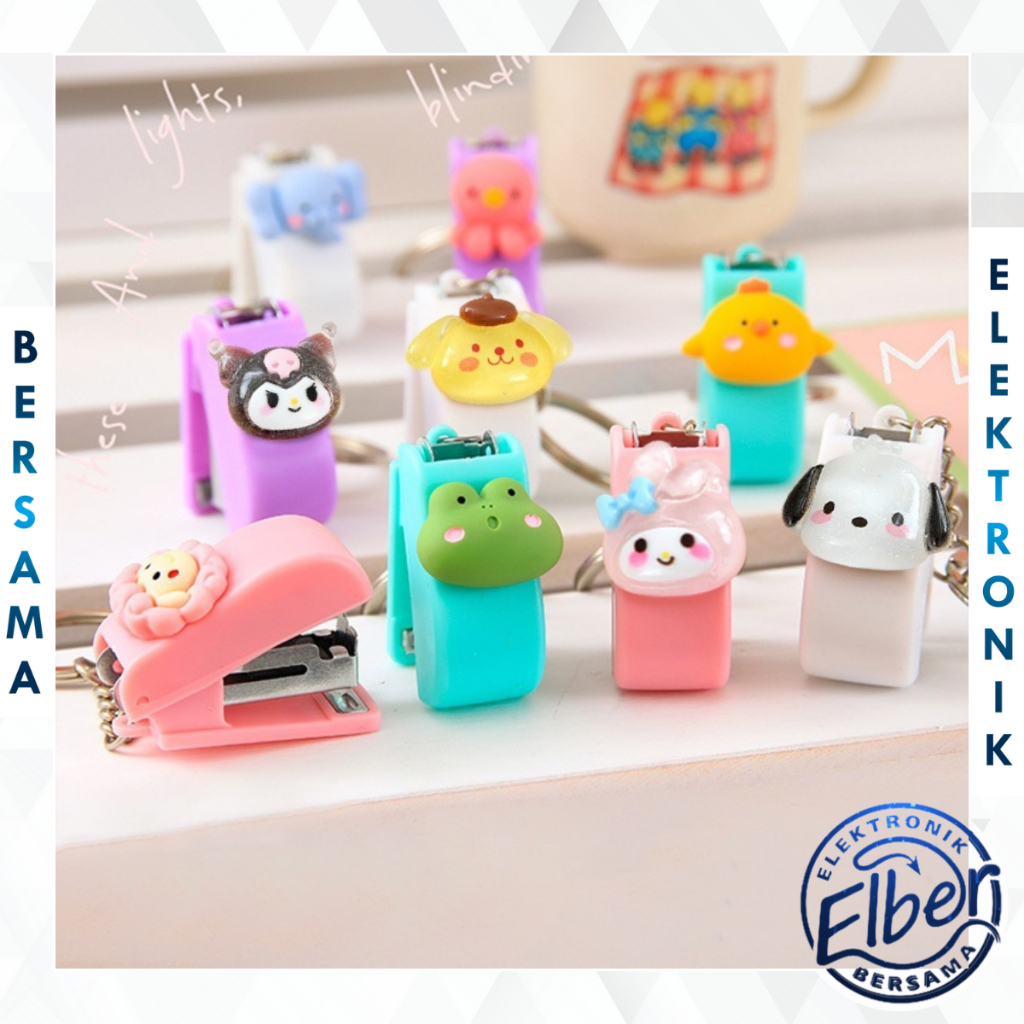

ELBER HL0683 Stapler Gantungan Kunci Sanrio yang Lucu Stapler Mini Kartun Stapler Kreatif School Supplies SUPER GEMOY Y1983
