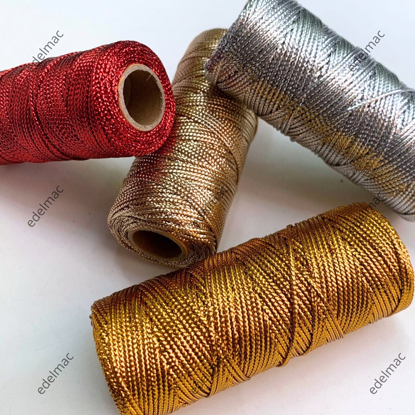 

PROMO TERMURAH Tali Emas Gold Silver Bouquet Binding Rope Tag Gift Packaging Wrap Souvenir Aksesoris Hadiah Kado DIY