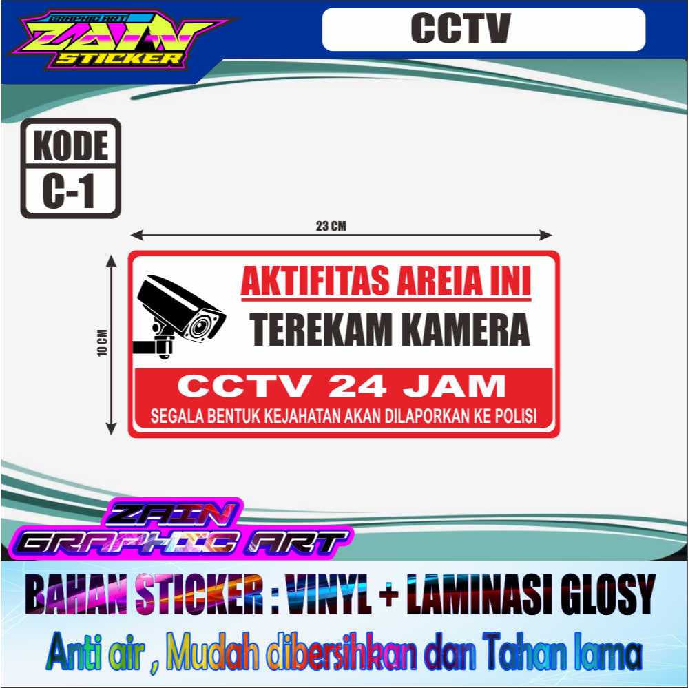 

STIKER KAMERA CCTV + LAMINATING GLOSSY