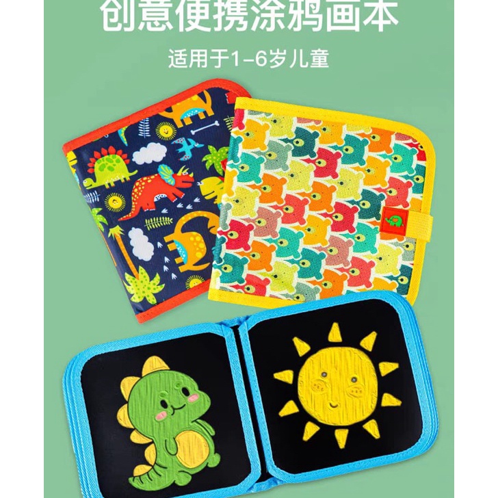 

PRODUK AWAL TAHUN Buku Gambar Portable Ajaib Reusable Buku Tulis Anak Bisa Dihapus 14 Halaman FREE 6 SPIDOL 2 TISUE